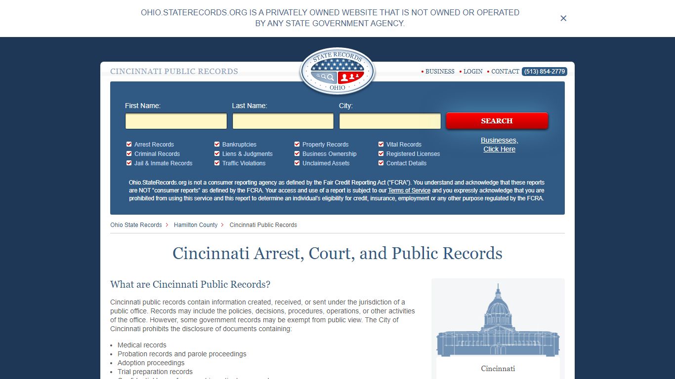 Cincinnati Arrest and Public Records | Ohio.StateRecords.org